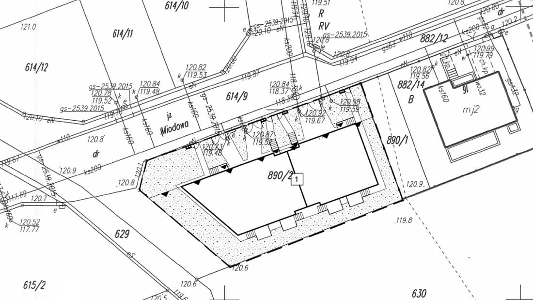 Budynek Kamieniec - elewacja frontowa